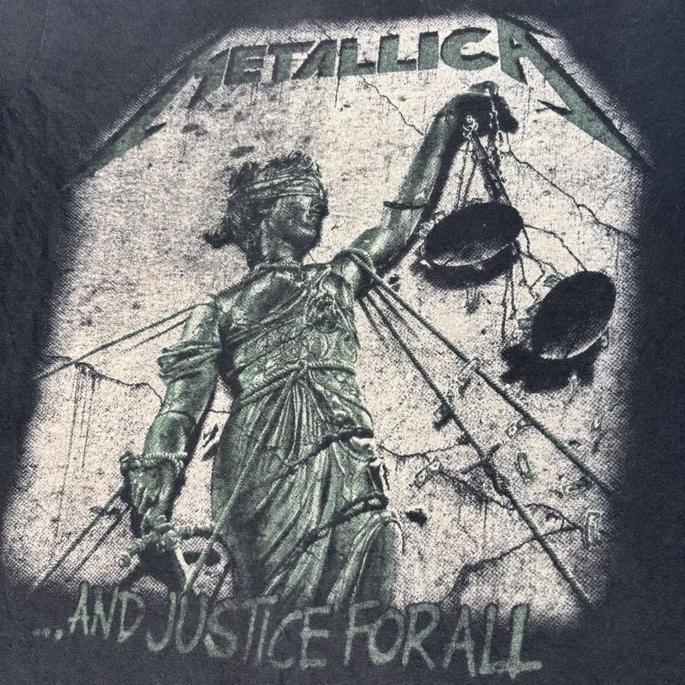 Metallica And Justice For All Shirt Men's Large Black Band Tee Graphic‎ Rock